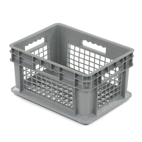 Global Industrial Mesh Straight Wall Storage Container, 15-3/4 in L x 11-3/4 in W x 8-1/4 in H, Gray, Polyethylene 662111 - main